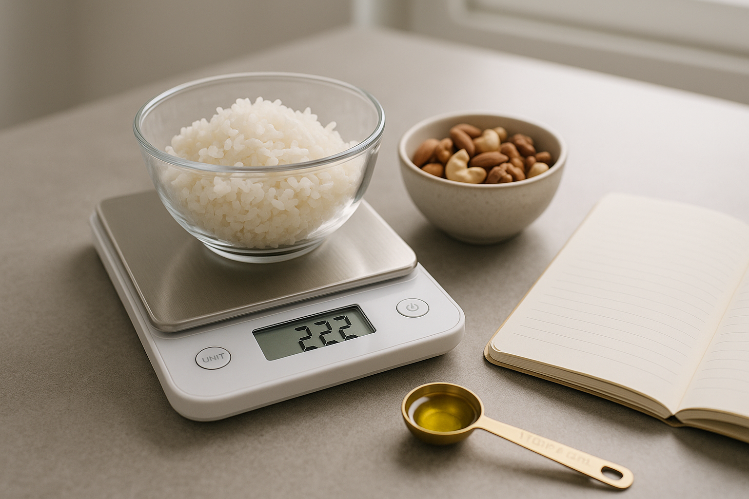 controle porcoes balanca alimentos - Treino sem emagrecer: o que fazer quando o peso n&atilde;o baixa