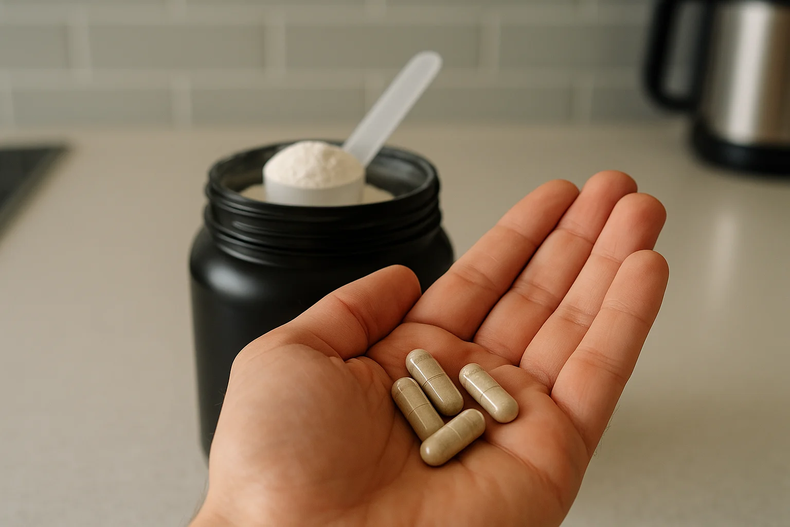 Cafeína em cápsulas ou em pó: qual vale mais a pena? cafeina capsulas po mao.imgo - Cafeína em cápsulas ou em pó: qual vale mais a pena?
