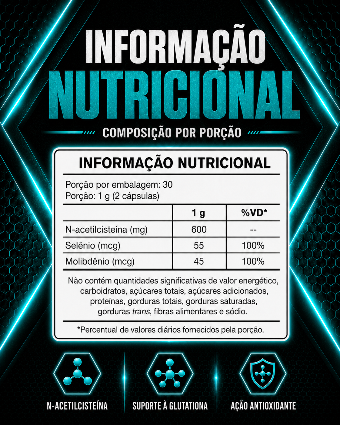 NAC Ultra – Suporte Antioxidante, Proteção Celular & Glutationa – (60 Cápsulas) - Imagem 6