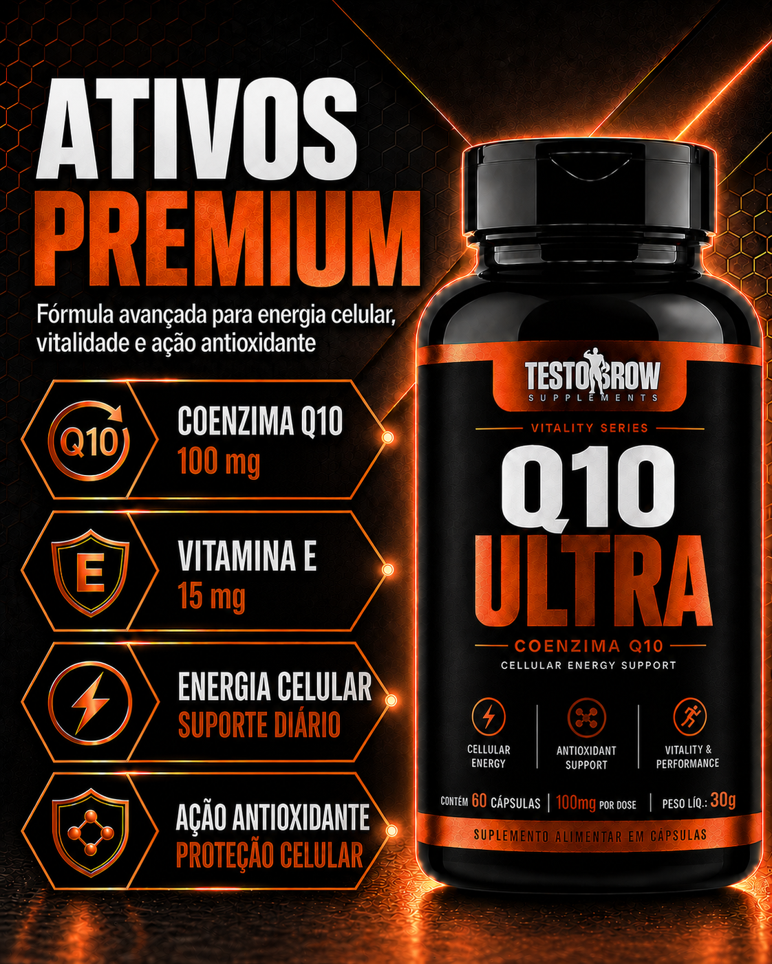 Q10 Ultra – Energia Celular, Vitalidade & Performance – (60 Cápsulas) - Imagem 3