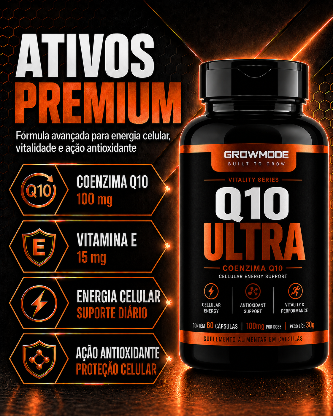 Q10 Ultra – Energia Celular, Vitalidade & Performance – (60 Cápsulas) - Imagem 3