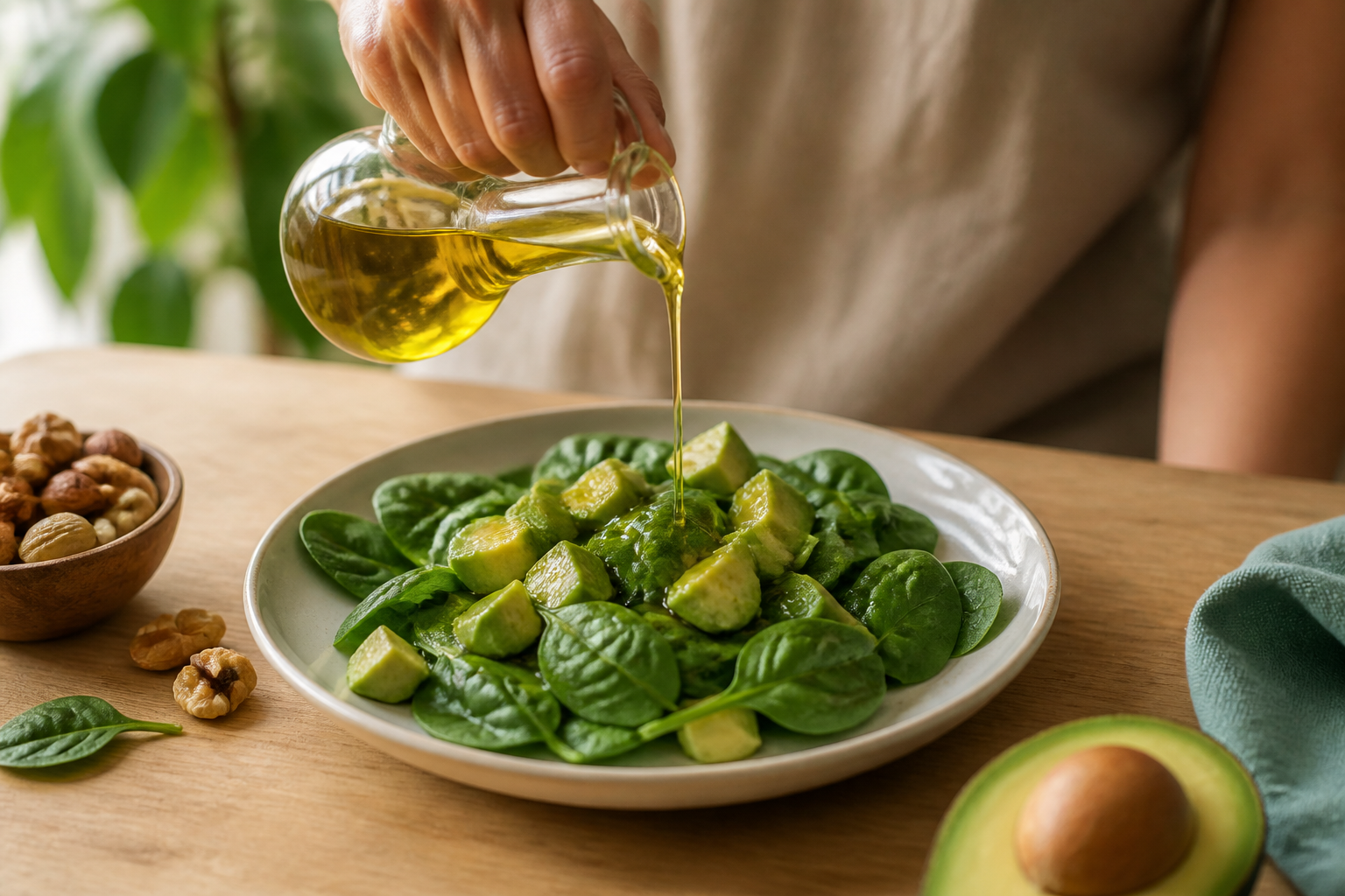 salada com abacate e azeite vitamina e - Alimentos ricos em vitamina E para substituir suplemento: op&ccedil;&otilde;es, por&ccedil;&otilde;es e como usar no dia a dia
